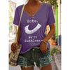 V-Neck Letter Print Casual T-Shirt