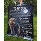 To My Son - From Dad - Wolfblanket - A323 - Premium Blanket