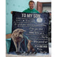 To My Son - From Dad - Wolfblanket - A323 - Premium Blanket
