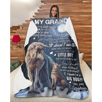 To My Grandma - From Grandson  - A371 - Premium Blanket