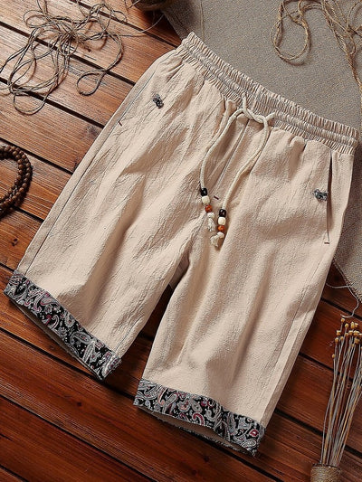 Men's Chinese Linen Loose Pants Retro Loose Sports Shorts