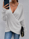 Draped in Style Color Block Long Sleeve Sweater